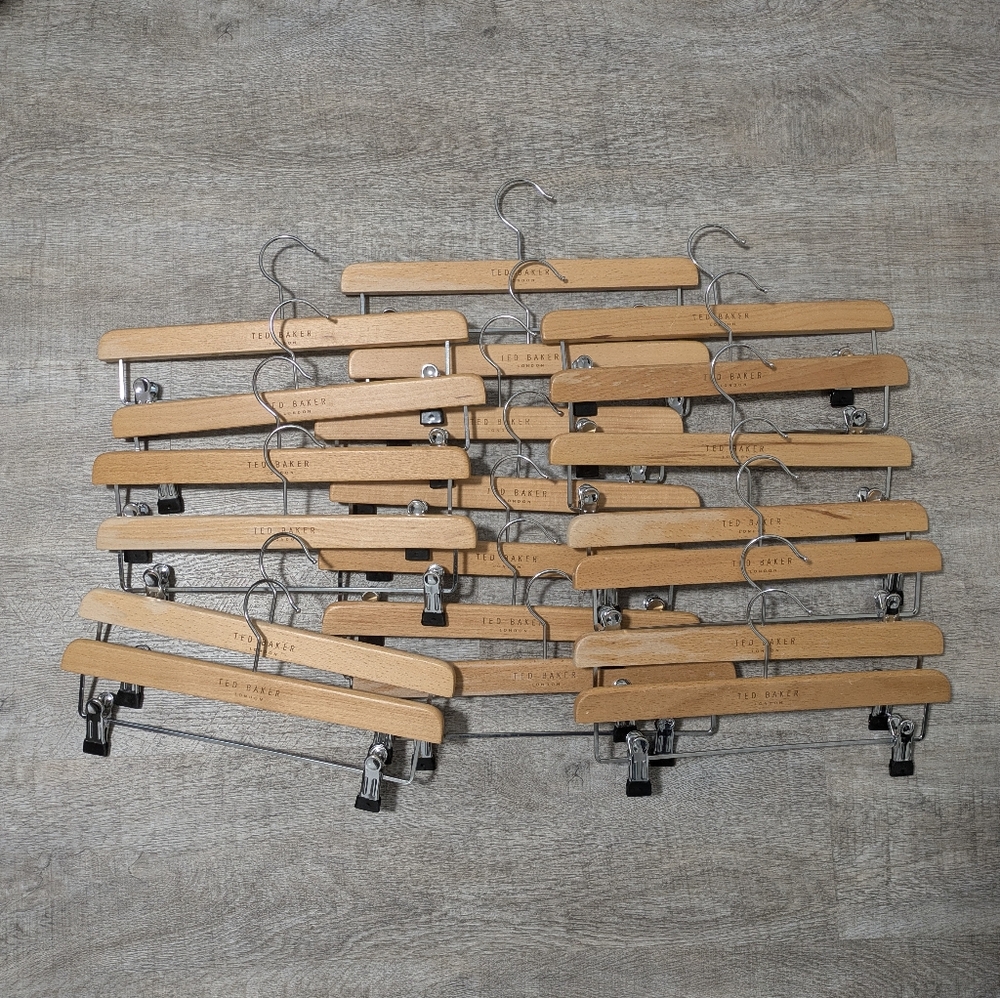 Ted Baker Natural Wood Skirt And Pants Hangers 20 Count